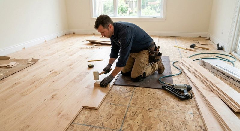 Birch Floor Installation in Plymouth, MA