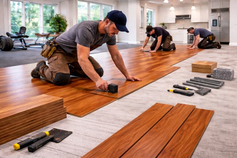 Cherry Floor Installation in Rochester, MA