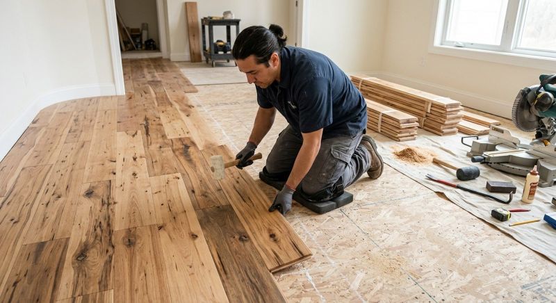 Hickory Floor Installation in Plymouth, MA