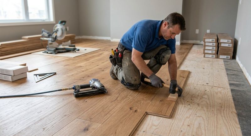 Hickory Floor Installation in Plymouth, MA