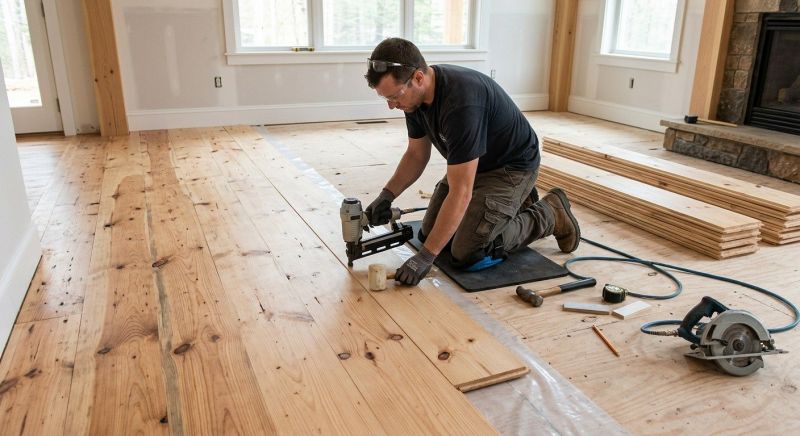 Pine Floor Installation in Plymouth, MA