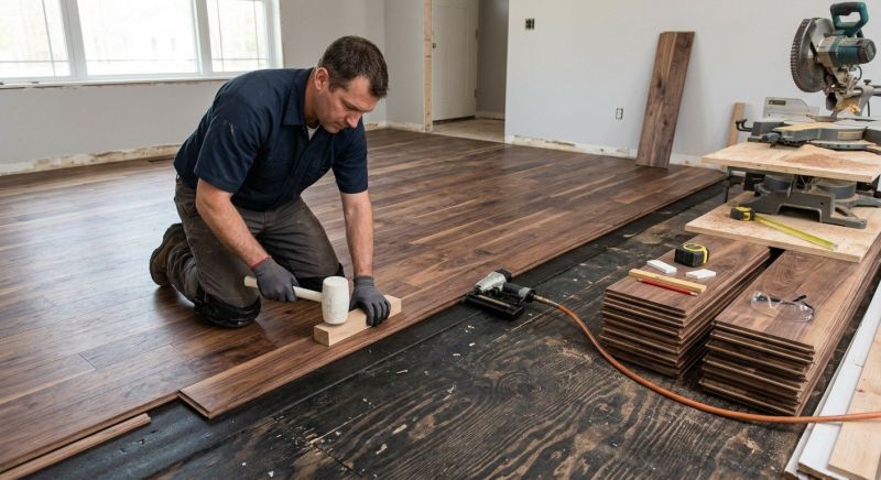 Walnut Flooring Installation in Plymouth, MA