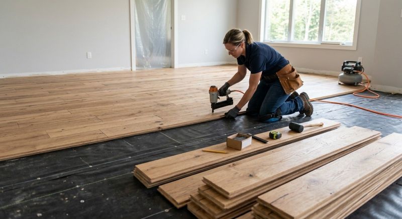 Wide Plank Floor Installation in Plymouth, MA